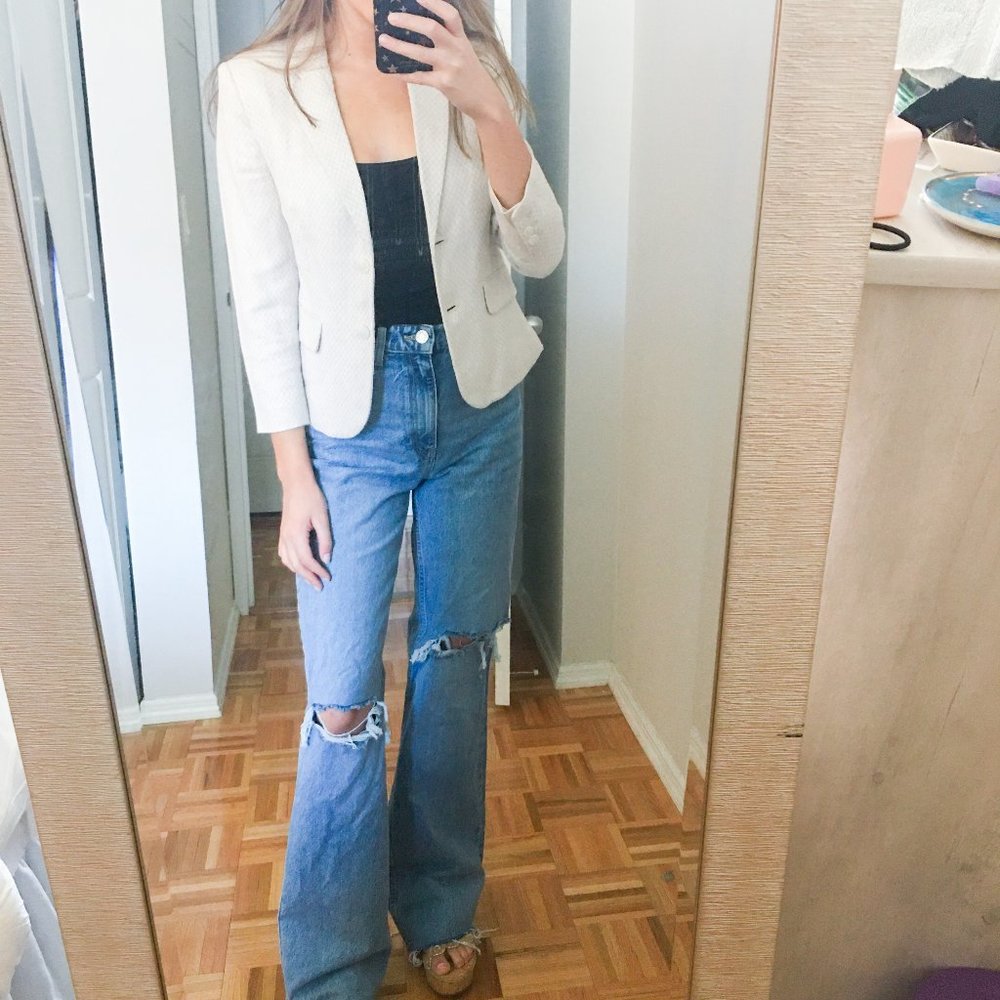 NWOT Banana Republic Cream Twill Blazer